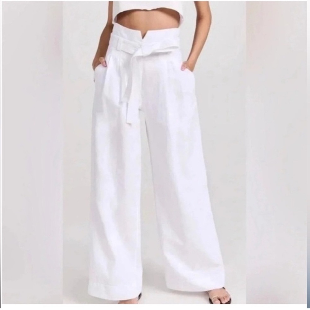 A.L.C high rise White wide leg pants 
Size 0